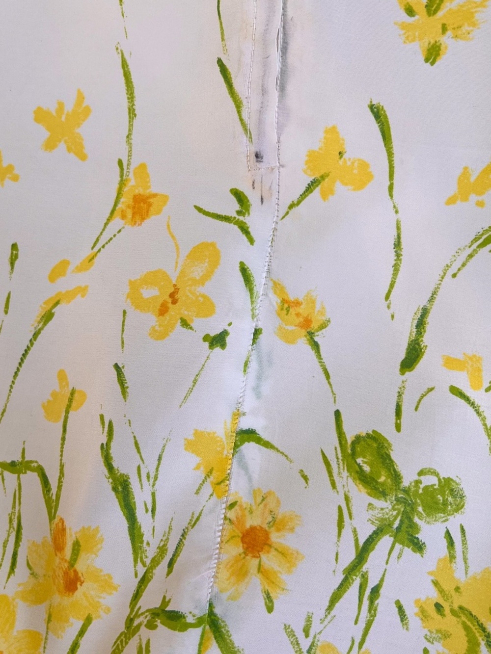Vintage 1960s Yellow Floral Print Spring Dress (M) - Picture 12 of 13